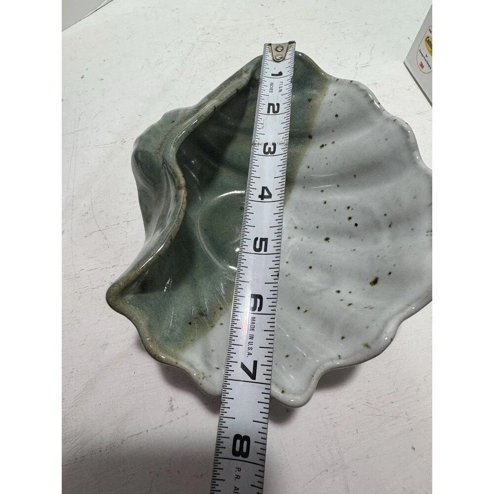 Signed Nedza Mid-Century Art Pottery Stoneware Shell Dish
